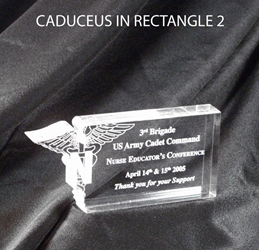 Nursing Caduceus in Rectangle Award - Large 6x6 Large Award, engravable awards. Nursing Caduceus in Rectangle Award , Nursing Student Award, nursing graduation ceremony