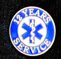 12 Year EMS Service Pin