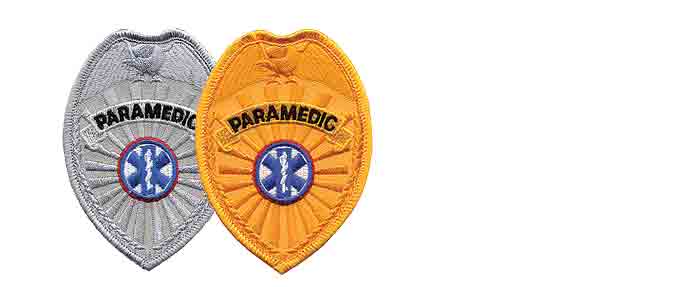 PARAMEDIC Badge Patch Silver