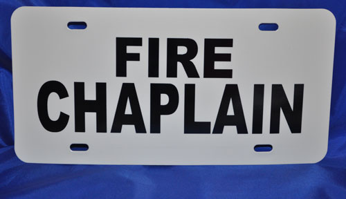 Fire Chaplain Visor License Placard Chaplain, sign, license plate, window, visor, fire chaplain, nims chaplain