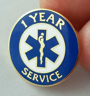 EMS years of service pin 1 year