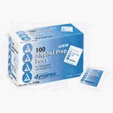 Alcohol Prep Pads - Large - box of 100; 10 boxes/case