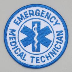 EMT EMERGENCY MEDICAL TECHNICIAN 9.5 INCH EXTRA LARGE EMBROIDERED PATCH