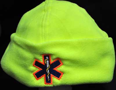 Hi-viz Reflective Micro Fleece Star of life Safety Apparel, Winter apparel, hats, fleece, Rescue personnel, CERT, Ambulance