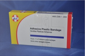 Unitized 1in x 3in Adhesive Strips Plastic  -16