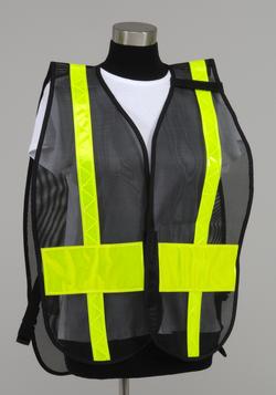 Split Front Vest with back title and vertical striping and titles