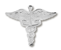 Silver Caduceus pin