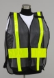 Split Front Vest with back title and vertical striping and titles