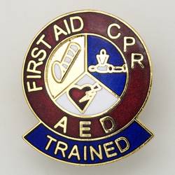 first aid CPR ARD lapel pin