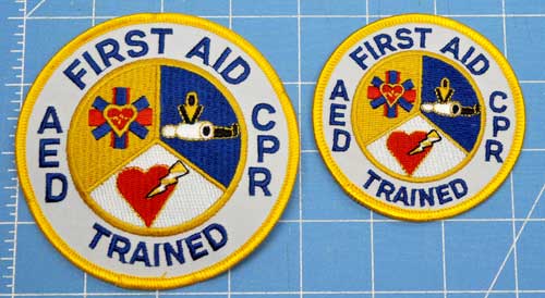 First Aid, CPR, AED Trained Mini Patch