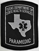 Texas Paramedic Patch with Star of Life - Black and Grey