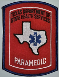 Texas Paramedic Patch with Star of Life - Color