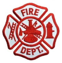 Traditional Maltese Cross Fire Dept Shoulder Patch fire dept, fire patch, maltese cross, 