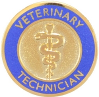 Veterinary Technician Graduation Pin in navy blue