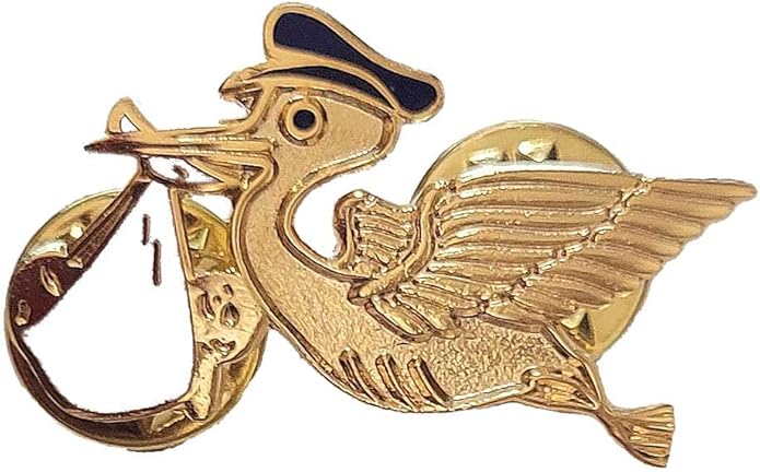 Stork Pin in White