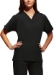 Woman's Poplin Scrub Top Solid - CHE-4700-BLKW-XXS