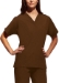 Woman's Poplin Scrub Top Solid - CHE-4700-BLKW-XXS