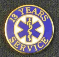 13 Year EMS Service Pin
