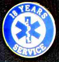 18 Year EMS Service Pin