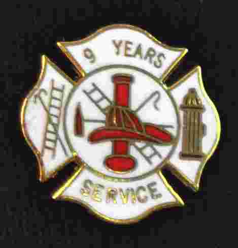 9 years fire Service pin 9 years fire Service pin