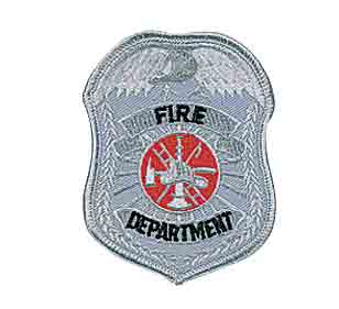 Fire Dept Shield Patch Silver
