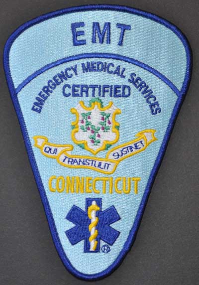 EMT T-Shirt Emergency Medical Technician EMS Service w/Patch/Badge NEW 27BM 