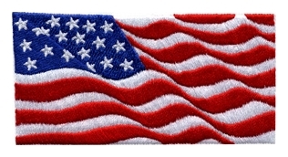 Waving American Flag patch 2x4