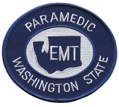 Washington State Paramedic Patch White on Navy