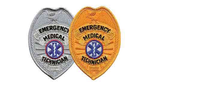 EMT Badge Patch Silver