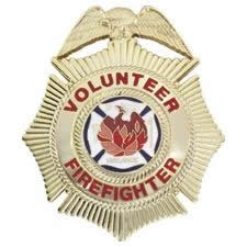 Volunteer Firefighter Badge Choose Gold or Nickel
