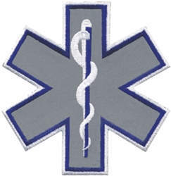 Reflective Star of Life 4" with Navy Blue Outline