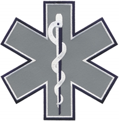 Reflective Star of Life 7" with Navy Blue Outline
