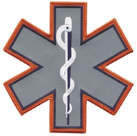 Reflective Star of Life 7" with Orange Outline
