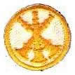 Fire Dept 1" White Circle Asst. Chief 3 Bugles
