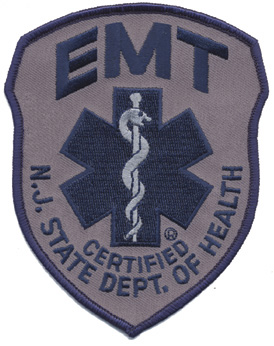 New Jersey EMT Patch Navy Blue on Grey