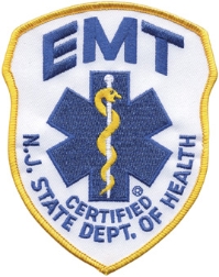 New Jersey EMT Patch Royal on White