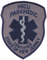 New Jersey MICU Paramedic Patch Navy on Grey
