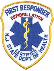 New Jersey First Responder Patch Royal on White
