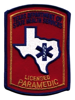 Texas Paramedic Patch - Red with Gold