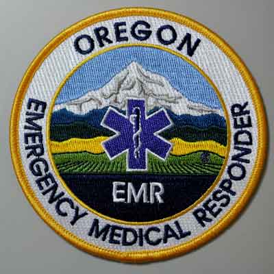 Oregon EMR Patch OR EMR patch, Oregon EMR patch, Emergency Medical Responder, uniform patch, responder
