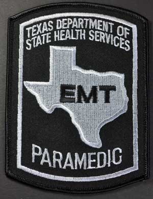 Texas Paramedic Patch - Black on Grey