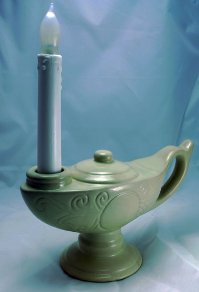This Large size lamp of knowledge lamp but with hand painted and fired gold trim