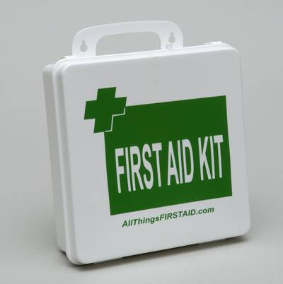 ANSI/ISEA Z308.1-2015 CLass B first aid kit in a plastic case