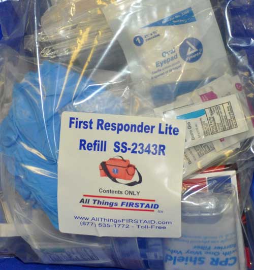 First Responder Lite Medical Kit Refill (no bag) Kit refill, First Responder, EMT, EMS, bulk refill, Paramedic kit, first aid supplies