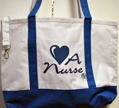 Love a Nurse Blue Totebag Nursing gift, tote bag, nursing graduation