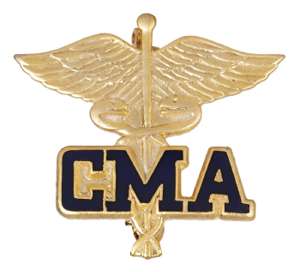 CMA on Caduceus Emblem Pin