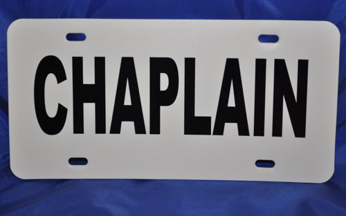 Chaplain Visor License Placard Chaplain, sign, license plate, window, visor