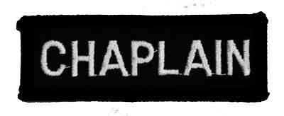 Embroidered Black Chaplain Chest Bar with White Lettering