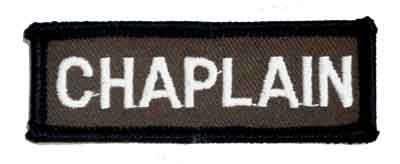 Chaplain Chest Bar embroidered patch in brown