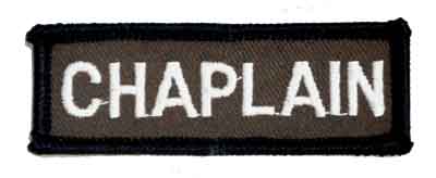 Chaplain Chest Bar embroidered patch in brown 